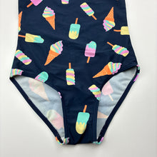 Load image into Gallery viewer, Girls Anko, navy swim one-piece, ice creams, pilling, FUC, size 6,  