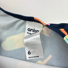 Load image into Gallery viewer, Girls Anko, navy swim one-piece, ice creams, pilling, FUC, size 6,  