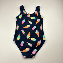 Load image into Gallery viewer, Girls Anko, navy swim one-piece, ice creams, pilling, FUC, size 6,  