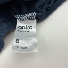 Load image into Gallery viewer, Unisex Anko, navy cotton long sleeve tee / top, GUC, size 5,  