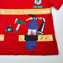 Load image into Gallery viewer, Boys Anko, red cotton tee / top, fire brigade, EUC, size 4,  