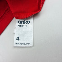 Load image into Gallery viewer, Boys Anko, red cotton tee / top, fire brigade, EUC, size 4,  