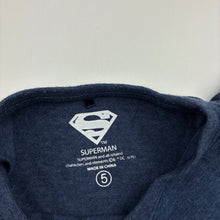 Load image into Gallery viewer, Boys DC Comics, Superman soft feel navy marle tee / top, EUC, size 5,  
