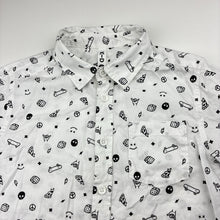 Load image into Gallery viewer, Boys KID, lightweight organic cotton short sleeve shirt, skateboards, EUC, size 8,  