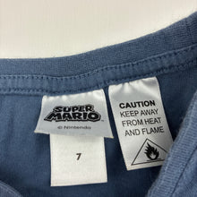 Load image into Gallery viewer, Boys Nintendo, Super Mario cotton long sleeve pyjama top, GUC, size 7,  