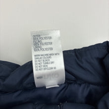 Load image into Gallery viewer, Boys Anko, navy, yellow &amp; green puffer vest, mark on front, FUC, size 8,  