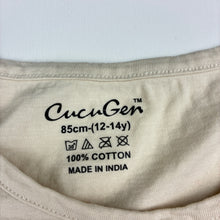Load image into Gallery viewer, Unisex CucuGen, cotton tee / top, surf, FUC, size 12-14,  