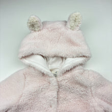 Load image into Gallery viewer, Girls Beatrix Potter, Peter Rabbit lined soft feel faux fur coverall / romper, EUC, size 000,  