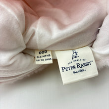 Load image into Gallery viewer, Girls Beatrix Potter, Peter Rabbit lined soft feel faux fur coverall / romper, EUC, size 000,  