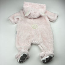 Load image into Gallery viewer, Girls Beatrix Potter, Peter Rabbit lined soft feel faux fur coverall / romper, EUC, size 000,  