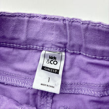 Load image into Gallery viewer, Girls Kids &amp; Co, purple stretch cotton skirt, adjustable, FUC, size 1,  