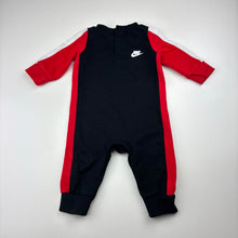 Load image into Gallery viewer, Unisex Nike, black, red &amp; white romper, EUC, size 000,  