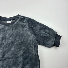 Load image into Gallery viewer, Unisex H&amp;M, grey velour long sleeve top, GUC, size 000,  