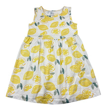 Load image into Gallery viewer, Girls Carters, soft feel sleeveless dress, lemons, FUC, size 5, L: 56cm