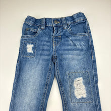 Load image into Gallery viewer, Boys H&amp;T, distressed denim jeans, adjustable, Inside leg: 37.5cm, GUC, size 2,  