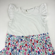 Load image into Gallery viewer, Girls Emerson, spliced cotton / floral viscose dress, FUC, size 4, L: 50cm