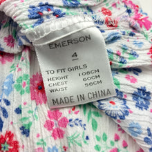 Load image into Gallery viewer, Girls Emerson, spliced cotton / floral viscose dress, FUC, size 4, L: 50cm