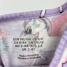Load image into Gallery viewer, Girls H&amp;M, cotton dress, unicorns, FUC, size 3-4, L: 50cm