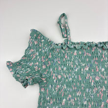 Load image into Gallery viewer, Girls Tilii, shirred floral top, small marks front hem, FUC, size 9,  