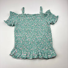 Load image into Gallery viewer, Girls Tilii, shirred floral top, small marks front hem, FUC, size 9,  