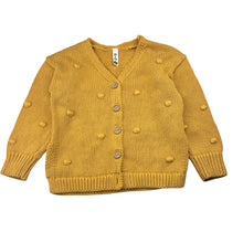 Load image into Gallery viewer, Girls KID, chunky knit cotton cardigan, bottom button missing, FUC, size 3,  
