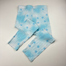 Load image into Gallery viewer, Girls Disney, Frozen Elsa leggings, elasticated, Inside leg: 47cm, GUC, size 6,  
