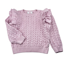 Load image into Gallery viewer, Girls Mango, knitted cotton ruffle sweater / jumper, GUC, size 4,  