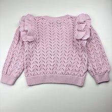 Load image into Gallery viewer, Girls Mango, knitted cotton ruffle sweater / jumper, GUC, size 4,  