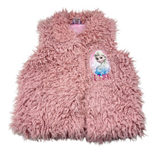 Load image into Gallery viewer, Girls Disney, Frozen Elsa cotton lined faux fur vest, GUC, size 5,  