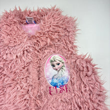 Load image into Gallery viewer, Girls Disney, Frozen Elsa cotton lined faux fur vest, GUC, size 5,  