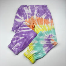 Load image into Gallery viewer, Girls Mango, tie dyed fleece lined track pants, Inside leg: 43.5cm, FUC, size 4,  