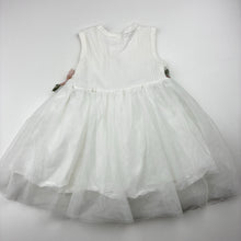 Load image into Gallery viewer, Girls cotton lined, party dress, flowers, GUC, size 1, L: 40cm
