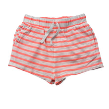 Load image into Gallery viewer, Girls Primark, orange &amp; white stripe shorts, elasticated, GUC, size 3-4,  
