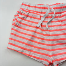 Load image into Gallery viewer, Girls Primark, orange &amp; white stripe shorts, elasticated, GUC, size 3-4,  