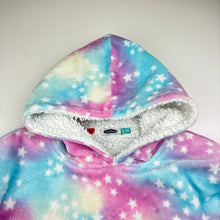 Load image into Gallery viewer, Girls Lily &amp; Dan, thick fleece oversized hoodie sweater, L: 53cm, armpit to armpit: 42cm, shoulder to cuff: 29cm, FUC, size 3-5,  