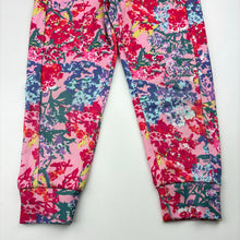 Load image into Gallery viewer, Girls Bonds, colourful floral track pants, elasticated, Inside leg: 40cm, FUC, size 5,  