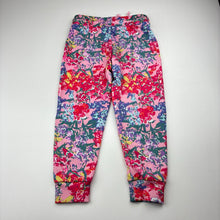 Load image into Gallery viewer, Girls Bonds, colourful floral track pants, elasticated, Inside leg: 40cm, FUC, size 5,  