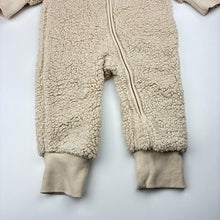 Load image into Gallery viewer, Unisex Anko, cotton lined teddy fleece zip coverall / romper, EUC, size 1,  