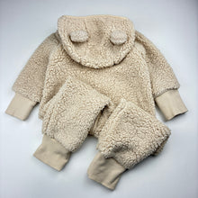 Load image into Gallery viewer, Unisex Anko, cotton lined teddy fleece zip coverall / romper, EUC, size 1,  