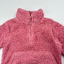 Load image into Gallery viewer, Girls Mango, pink teddy fleece sweater / jumper, FUC, size 1,  