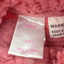 Load image into Gallery viewer, Girls Mango, pink teddy fleece sweater / jumper, FUC, size 1,  