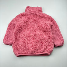 Load image into Gallery viewer, Girls Mango, pink teddy fleece sweater / jumper, FUC, size 1,  
