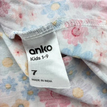 Load image into Gallery viewer, Girls Anko, floral cotton dress, marks on front, FUC, size 7, L: 61cm