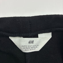 Load image into Gallery viewer, Girls H&amp;M, fleece lined stretchy pants, adjustable, Inside leg: 35cm, FUC, size 2,  