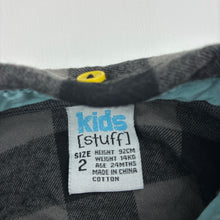 Load image into Gallery viewer, Boys Kids Stuff, checked flannel cotton long sleeve shirt, GUC, size 2,  