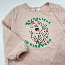 Load image into Gallery viewer, Girls H&amp;M, cotton long sleeve top, unicorn, FUC, size 3-4,  