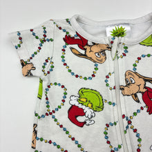 Load image into Gallery viewer, Unisex Dr Seuss, The Grinch cotton zip romper, GUC, size 000,  
