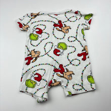 Load image into Gallery viewer, Unisex Dr Seuss, The Grinch cotton zip romper, GUC, size 000,  