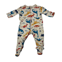 Load image into Gallery viewer, Boys Dymples, cotton zip coverall / romper, dinosaurs, FUC, size 000,  