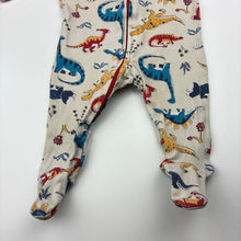 Load image into Gallery viewer, Boys Dymples, cotton zip coverall / romper, dinosaurs, FUC, size 000,  